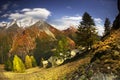 Shelter of tourists climbers in the Alps Royalty Free Stock Photo