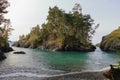 Vancouver Island, Sheltered Cove and Rocky Island at Cabin Point in East Sooke Regional Park, British Columbia, Canada