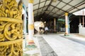 Sheltered passage way entrance, decorated with columns, at Chaukhtatgyi Buddha Temple, Yangon, Burma Royalty Free Stock Photo