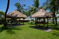 Shelters on the beach Royalty Free Stock Photo