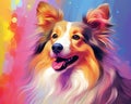 An Sheltie dog art digital art sheltie dog art sheltie background