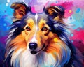 An Sheltie dog art digital art sheltie dog art sheltie background