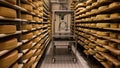 Shelves of Allgau cheese Royalty Free Stock Photo