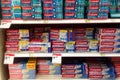 Shelves of Colgate brand toothpaste in a store Royalty Free Stock Photo