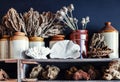 Shelves with decorative objects Royalty Free Stock Photo