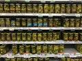 Shelves Full of a Variety of Pickles Royalty Free Stock Photo