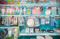 Shelves of Kitchenware in the Supermarket at Sukhumvit road Onnut Prakanong Bangkok Thailand Royalty Free Stock Photo