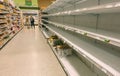 Shelves at a local supermarket sold out of bottled water.