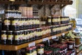 Shelves store specialized for the sale of honey bee pine and flower