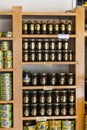 Shelves store specialized for the sale of honey bee pine and flower