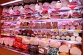 Shelves with typical Italian sausages