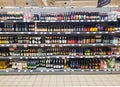 Shelves with a variety of beers in the shopping mall