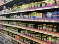 Shelves of Vitamin Supplements for Sale in Store