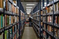 shelving inside a logistics warehouse for book storage