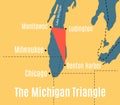 Vector map of the Lake Michigan Triangle