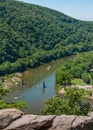 Shenandoah River Near Harpers Ferry, West Virginia Aerial View From Maryland Heights Royalty Free Stock Photo