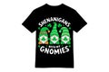 Shenanigans With My Gnomies - St. Patrick\'s Day T-Shirt Royalty Free Stock Photo