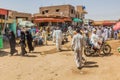 SHENDI, SUDAN - MARCH 6, 2019: People on a street in Shendi, Sud