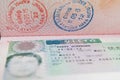 Shengen visa on Russian passport, travel id Royalty Free Stock Photo