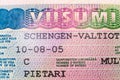 Shengen visa stamp