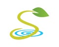 Leaf plant s water logo template Royalty Free Stock Photo