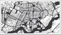 Shenyang China City Map in Black and White Color in Retro Style. Outline Map
