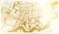 Shenyang China City Map in Retro Style in Golden Color. Outline Map