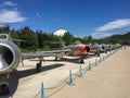 Line-up of MiG-15\'s and Shenyang J-5 jets at China Aviation Museum, Beijing Royalty Free Stock Photo