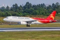 Shenzhen Airlines Airbus A320 airplane Chengdu Shuangliu Airport in China Royalty Free Stock Photo