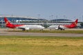 Shenzhen Airlines Boeing 737-800 airplanes Guangzhou Baiyun Airport in China Royalty Free Stock Photo