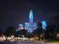 Shenzhen CBD skyline skyscraper light show