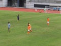 Shenzhen, China: as a recreational sport, soccer matches are in progress.