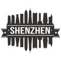 ShenZhen China Asia Icon Vector Art Design Skyline Flat City Silhouette Editable Template Royalty Free Stock Photo