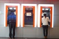 Shenzhen, China: In the atm machine withdrawals