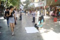 Shenzhen, China: begging woman