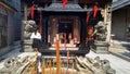 Shenzhen, China: burn incense and worship Buddha in the temple