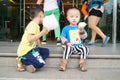 Shenzhen, China: children are eating food