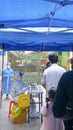 Shenzhen, China: citizens are lining up for free nucleic acid testing Royalty Free Stock Photo