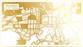 Shenzhen China City Map in Retro Style in Golden Color. Outline Map