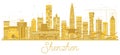 Shenzhen China City Skyline Golden Silhouette. Royalty Free Stock Photo
