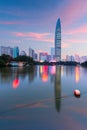 Shenzhen, China City Skyline at Twilight