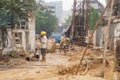 Shenzhen, China: construction sites and workers Royalty Free Stock Photo