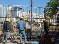 Shenzhen, China: construction workers at construction sites. Royalty Free Stock Photo