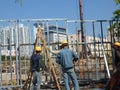 Shenzhen, China: construction workers at construction sites. Royalty Free Stock Photo