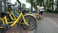 Shenzhen, China: the current situation of street bike sharing, some has been damaged
