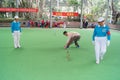 Shenzhen, China: the elderly croquet competitions Royalty Free Stock Photo