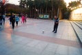 Shenzhen, China: elderly people playing gyro