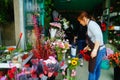 Shenzhen, China: the flower shop landscape of young women