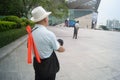 Shenzhen, China: flying kites elderly Royalty Free Stock Photo