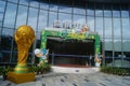 Shenzhen, China: football trophy statue